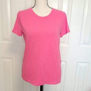 J.Crew Girlfriend Tee in Bright Pink Size Small